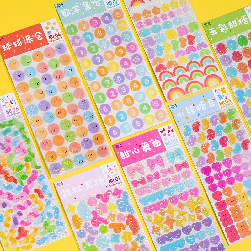 

ins Stiker Deco Ribbon Glitter Sparkling Confetti diy Journaling [ Ridhl Stuff ]