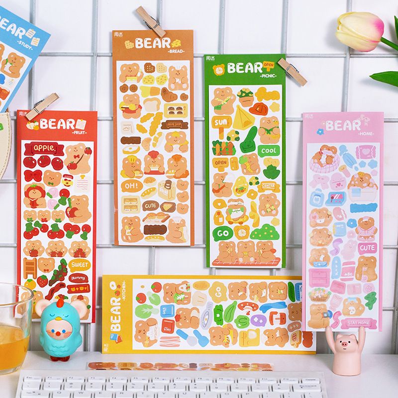 

2pcs sticker bear beruang lucu stiker deco jurnal murah