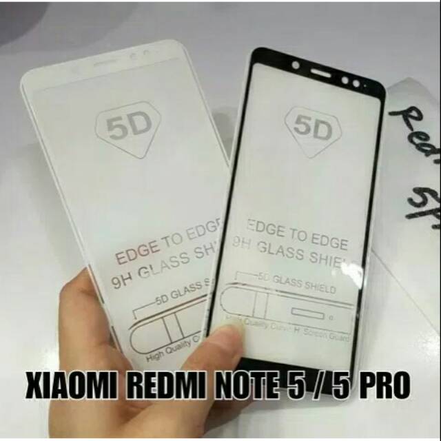 TEMPERED GLASS 9D FULL GLUE REDMINOTE 5 PRO