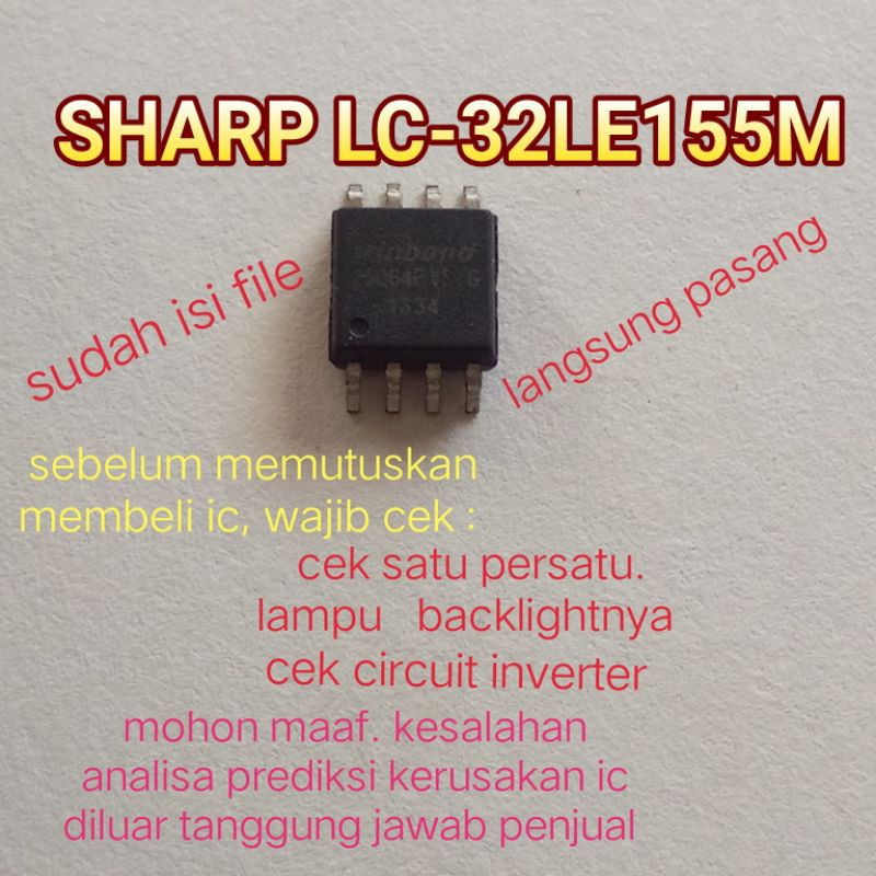 ic eprom memory tv led sharp lc-32le155m