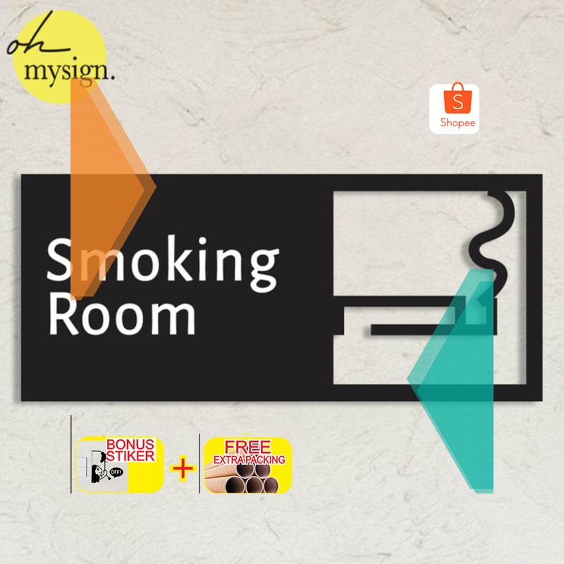 

Terlaris Smoking Room Sign Akrilik Acrylic Sign Ruang Merokok Modern Elegan