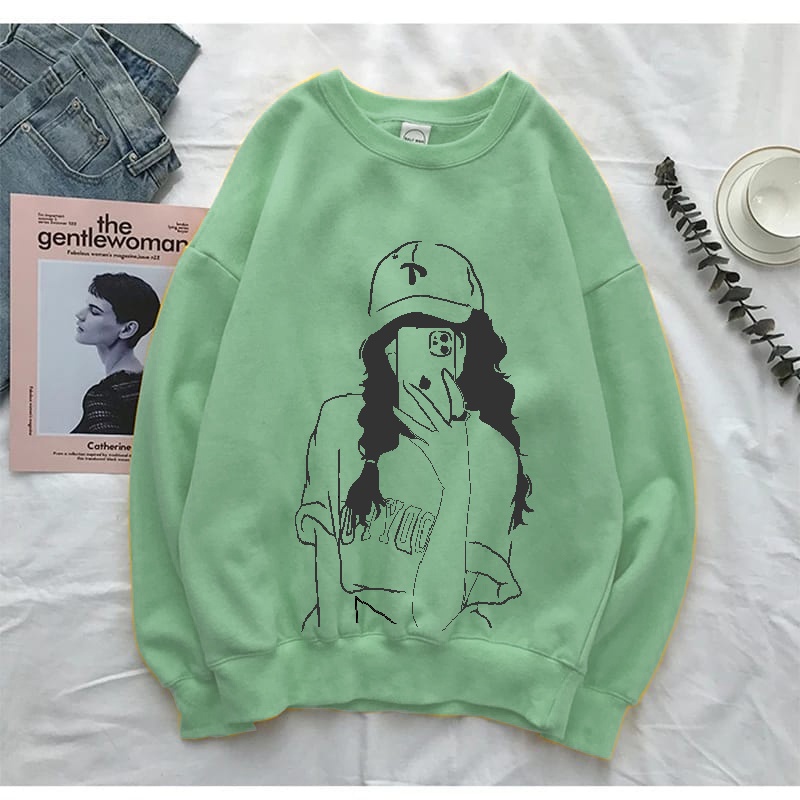 Sweater Crewneck Wanita Anime AN1 Sweater Size M-XXL