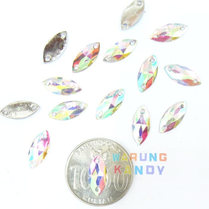 Diamon Resin Mata 7X15 Putih AB PAK 1000pc