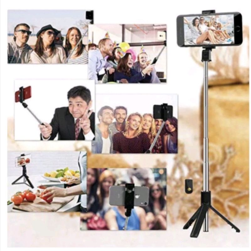 Tongsis Selfie Q07 Selfie Stick Non LED + Tripod Phonestand Premium
