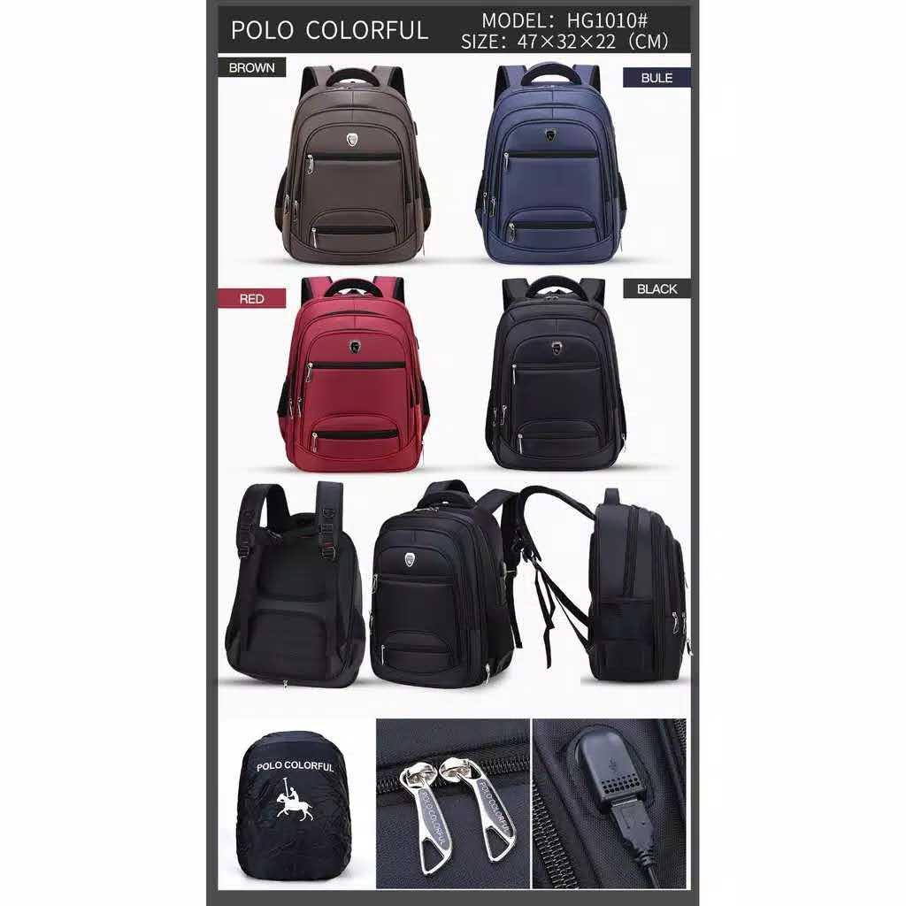 Tas Ransel Laptop Polo Colorful HG1010# 100% Original