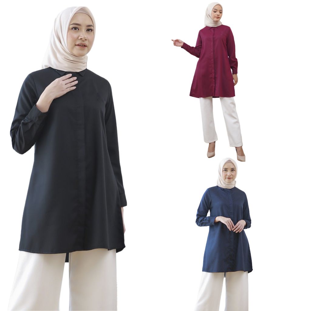 Kemeja Tunik Toyoba Premium Lengan Panjang Bahan Katun Toyobo Fodu Premium