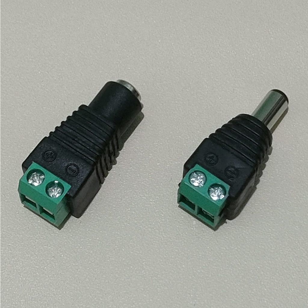 Jack DC Male Female 2.1mm x 5.5mm Socket Adaptor CCTV dan LED Strip 12V