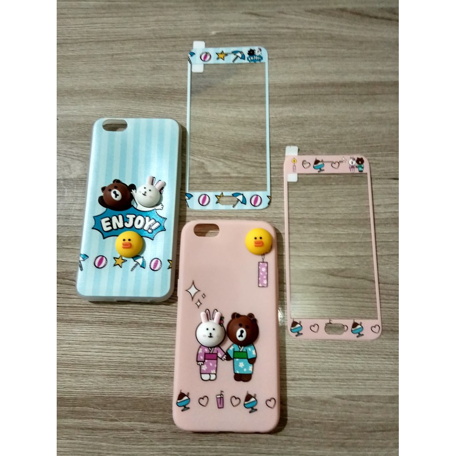 CASE 3D LINE BEAR FRE TG OPPO A39 A57 MOTIF KARAKTER CASE 360 A39