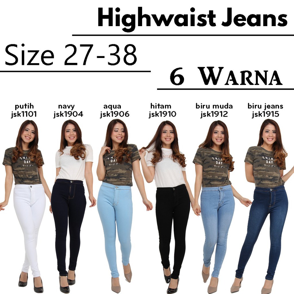 Celana Panjang High Waist Skinny Jeans Wanita Shopee 