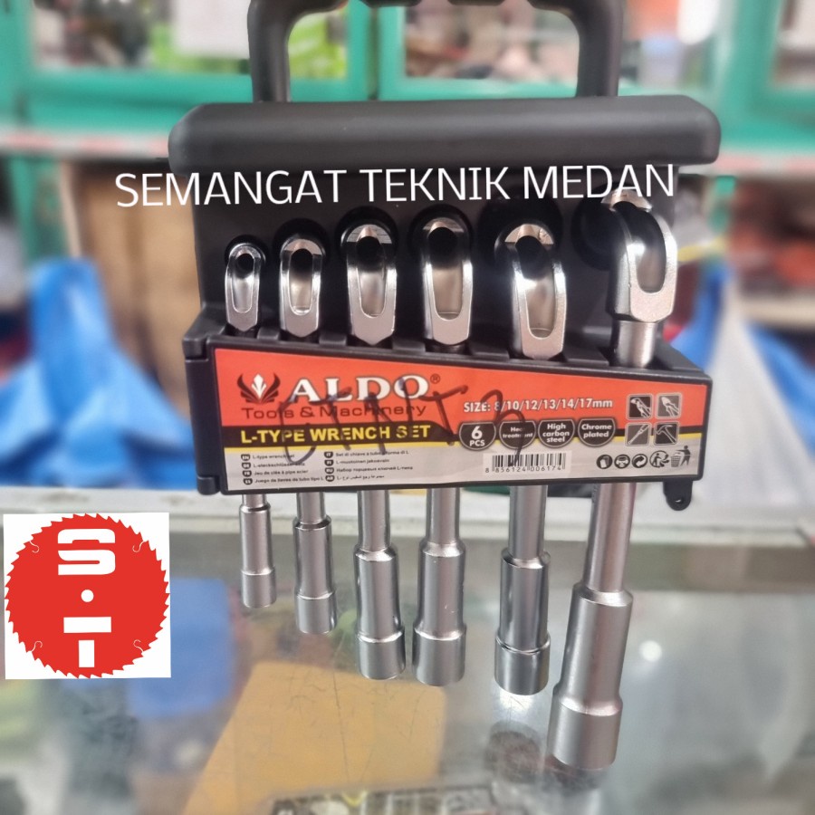 6PCS KUNCI SOCKET HANDLE SOCK SOK SOCKET L TYPE WRENCH BENGKOK ALDO