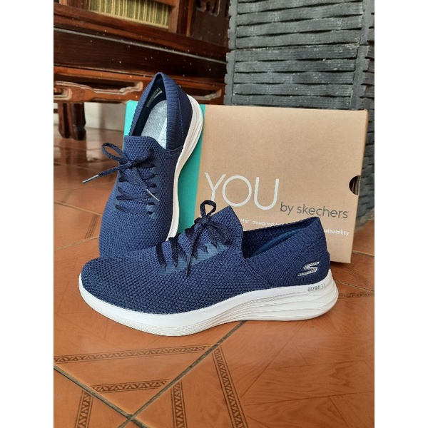 Sepatu Slip On Wanita Skechers You Wave - Strength Navy Original