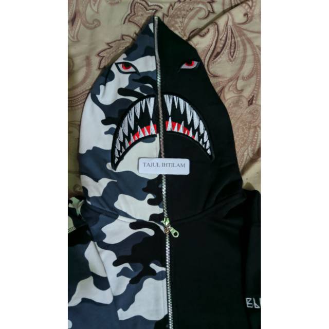 Fullzip elfamous Half Camo Black Full Bordir