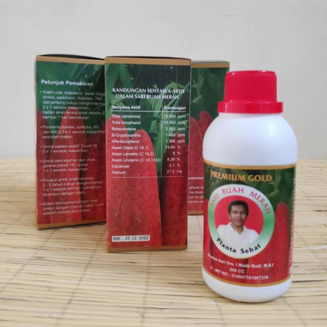 Premium Gold Sari Buah Merah Papua Asli Drs I Made Budi