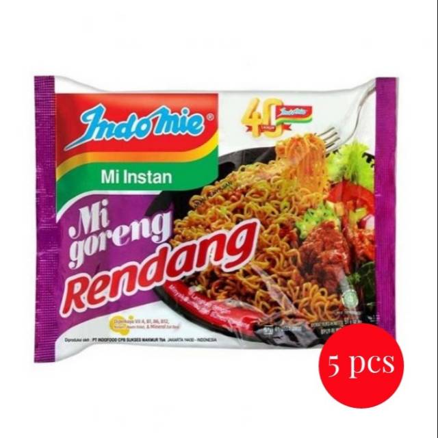 5 PCS INDOMIE GORENG RENDANG 91GR