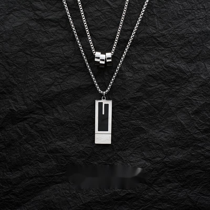 Kalung Rantai Panjang Double Layer Gaya Hip Hop