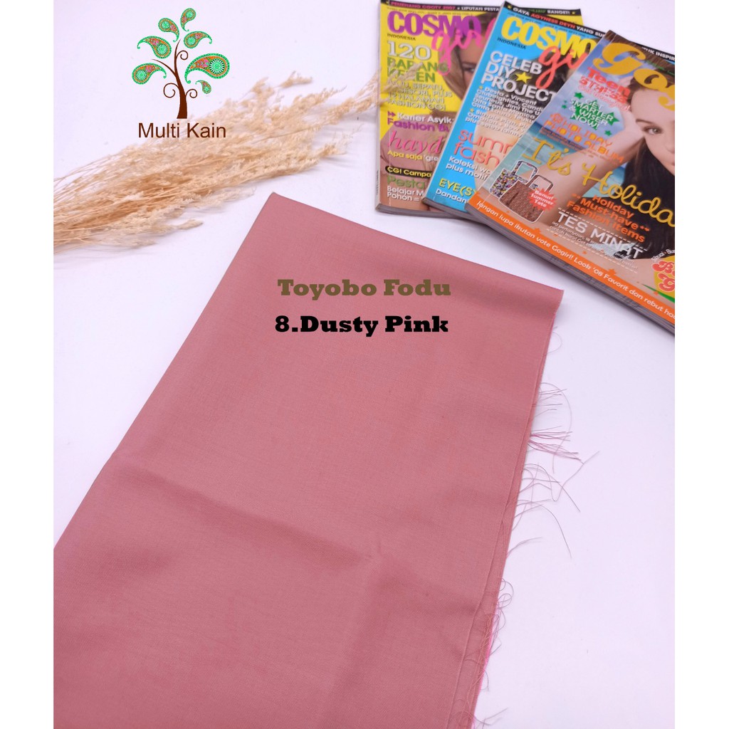 Bahan Multi kain katun cotton toyobo FODU (COPYRIGHT, TERDAFTAR) asli premium-FODU8 dusty pink