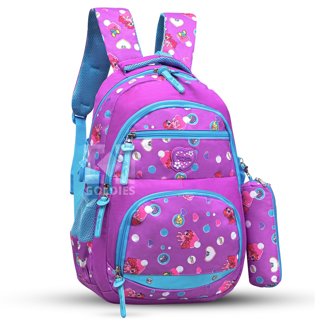 Tas Ransel Sekolah Anak Perempuan SILVERGIRL FREE POUCH PENSIL Original Import Terbaru Kekinian SD SMP SMA