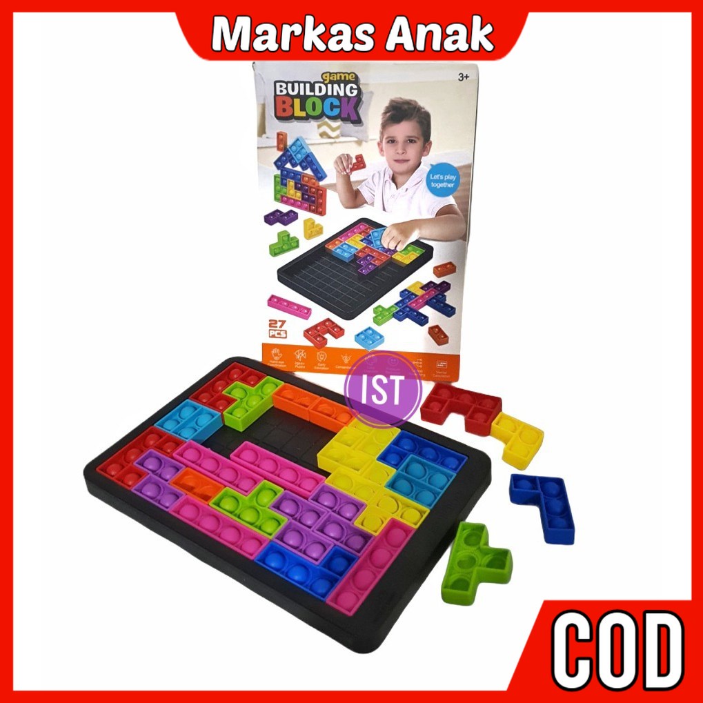 Mainan Anak Anak Umur 3 4 5 6 Tahun Crative Building Block Balok Brick Tetris Susun Anak 3 Tahun