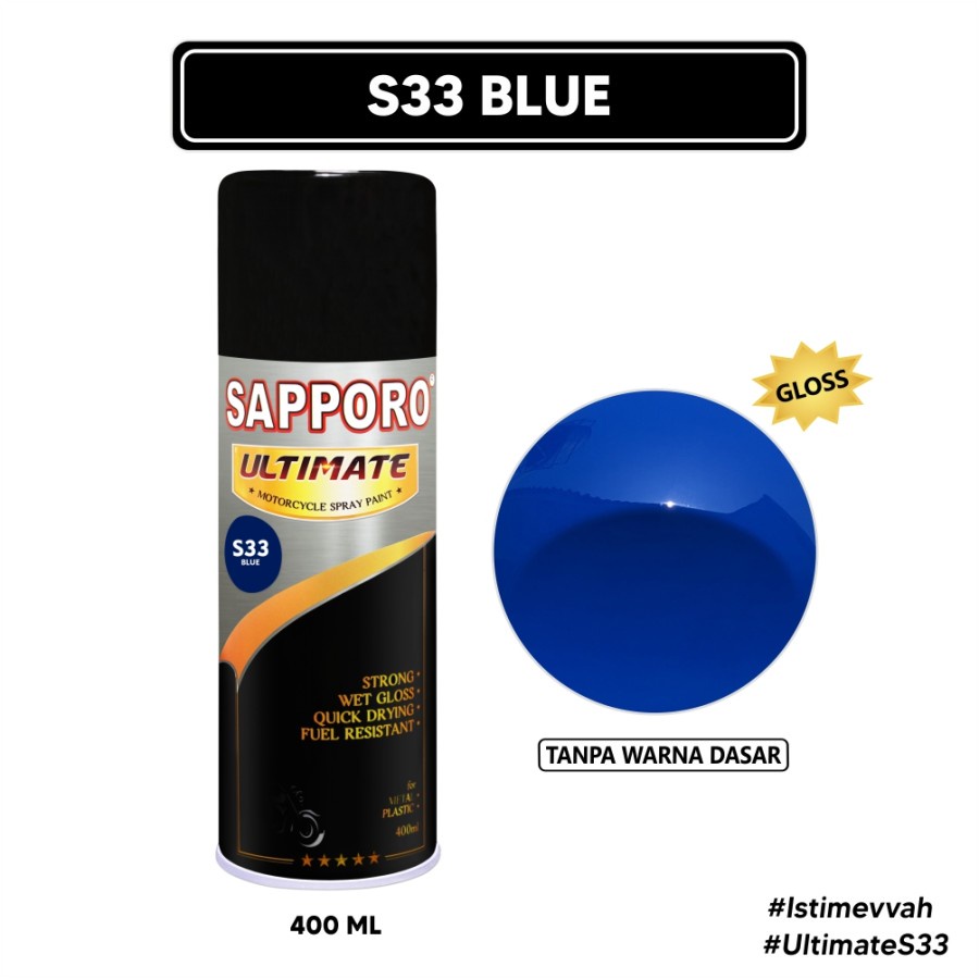 Sapporo Ultimate S33 Blue / Sapporo Ultimate / Cat Semprot / Cat Aerosol Terbaik / Sapporo Spray / S