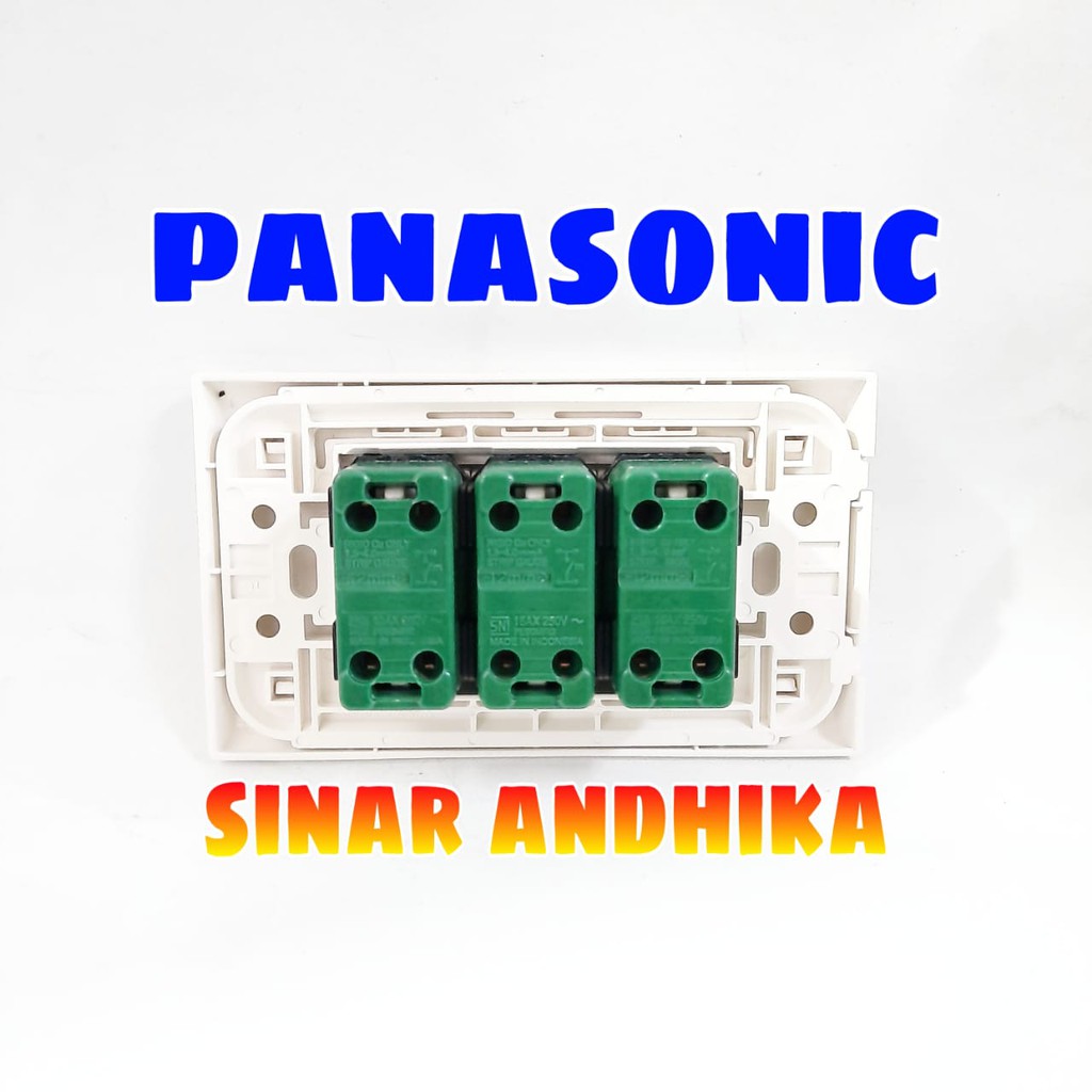 SAKLAR TRIPLE KECIL PUTIH A MODE PANASONIC WEHJ 6803W+WEHJ 5531