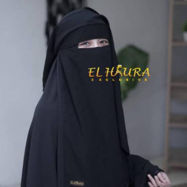 [MGL.26Ma22ᴱ] Niqab yaman long sifon burj al Arab silk zblack niqob yaman chiffon exclusive elhaura