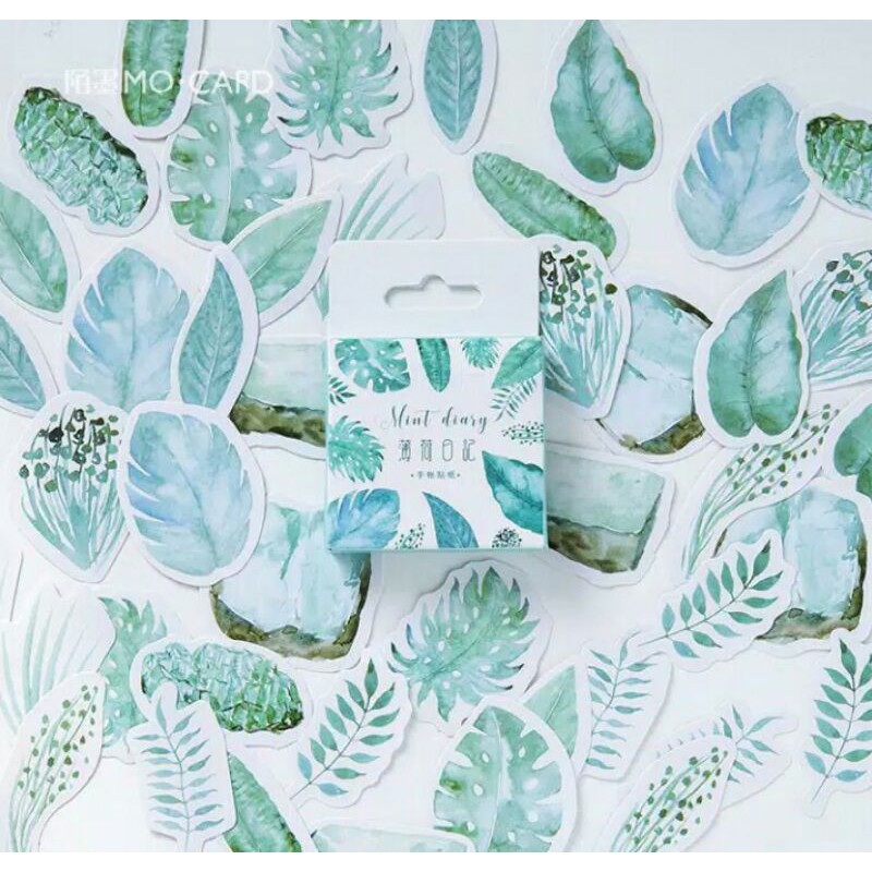 

45pcs stiker desain mint lucu pack/box murah utk dekorasi scrapbook/album