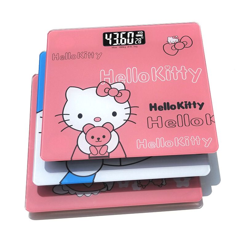 TIMBANGAN BADAN DIGITAL KARAKTER UK 28X28 DORAEMON HELLO KITTY 21 x 25 Cm