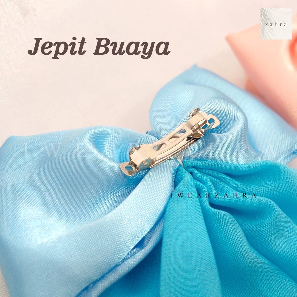 JEPIT PITA SATIN CHIFFON - Jepit kupu satin silk premiun chiffon aksesoris rambut &amp; dasi kilap halus