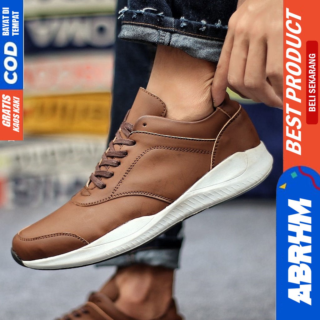 ABRHM X MOGIL Sepatu Sneaker Pria  Sepatu Pria Casual Sepatu Cowok/Cowo Sepatu Sneakers Ori Keren Sepatu Kasual Kerja  Kuliah Gaya Kekinian Original Murah Terlaris