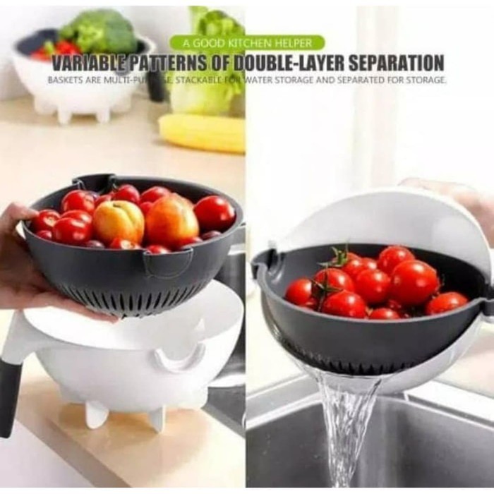 VOM Parutan Baskom Serbaguna Multifungsi - Vegetable Basket Cutter 0684