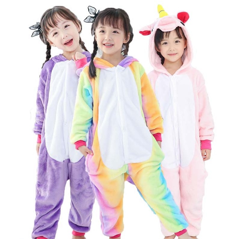 KIGURUMI UNICORN PIYAMA BAJU TIDUR COSTUM COSPLAY HEWAN KOSTUM KARAKTER ANAK