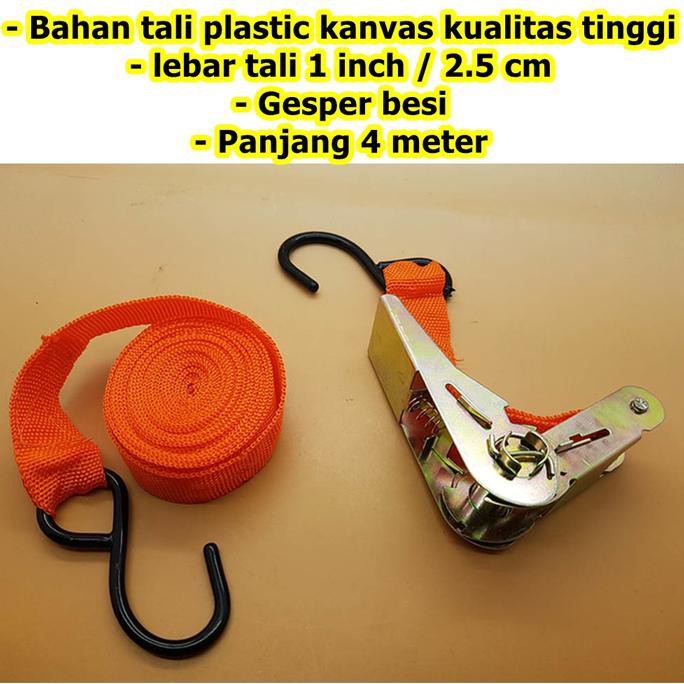 RATCHET TIE DOWN RACHET TIE DOWN TALI PENGIKAT BARANG DIMOTOR