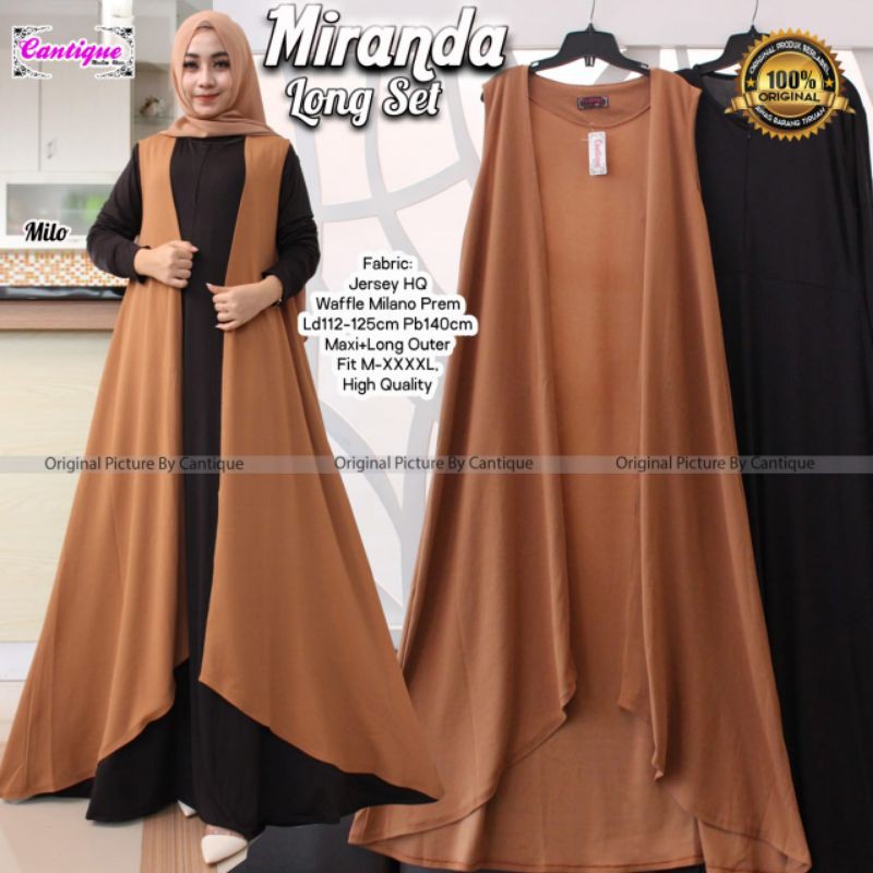Miranda long set / gamis Jersey dan outer jumbo