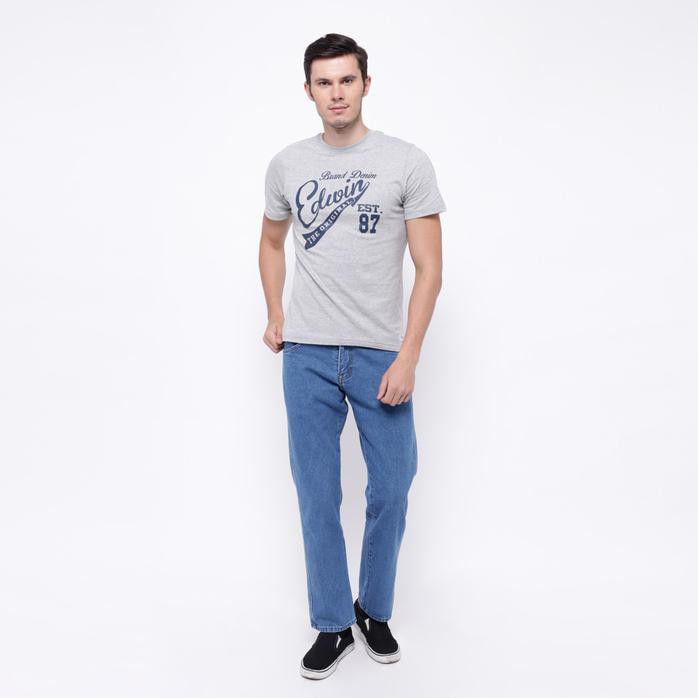 Edwin Celana Jeans Reguler Fit Pria Panjang Medium Blue Vegas 02 - Biru Muda, 29 Best Quality