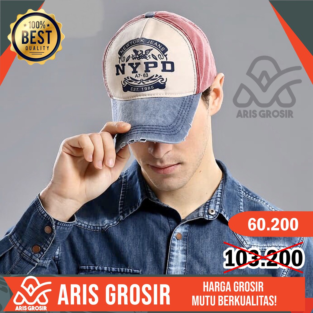 TOPI COWOK ORIGINAL TOPI BASEBALL CAP NYPD PREMIUM IMPORT MURAH X368