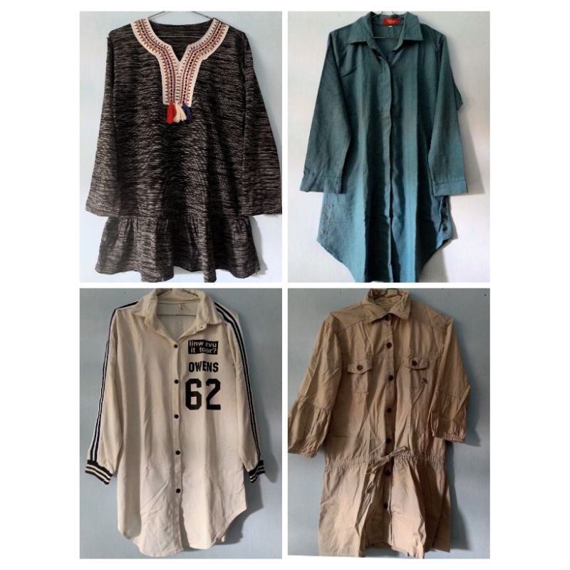 preloved atasan tunik bohemian, casual, sporty, original brand TRISET brand matahari