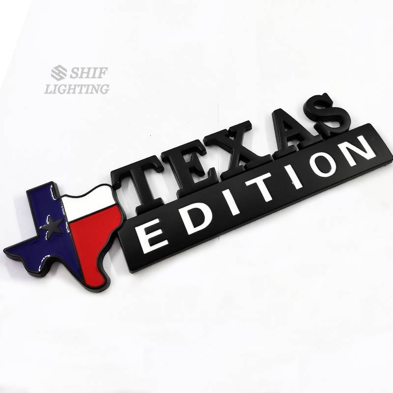 1pc Stiker Emblem Texas EDTIION Metal Hitam Untuk Fender Samping Mobil JEEP Tundra Tacoma Fordge