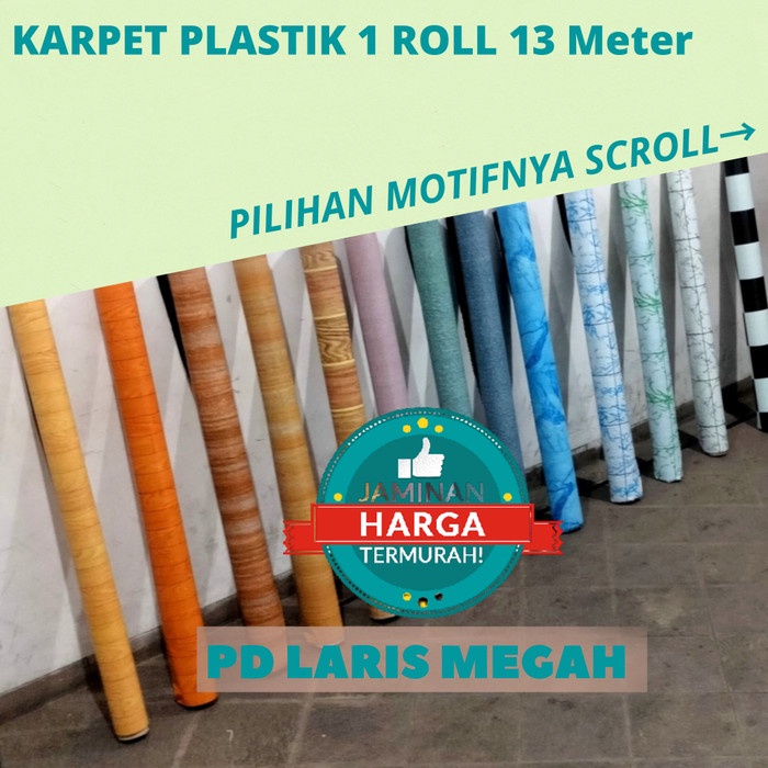 Karpet Plastik Motif Kayu 13 METER / Karpet Plastik Lantai / Karpet Plastik