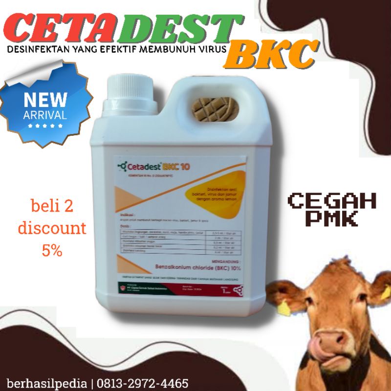 DISINFEKTAN CETADEST BKC 10  1LITER | mencegah PMK.