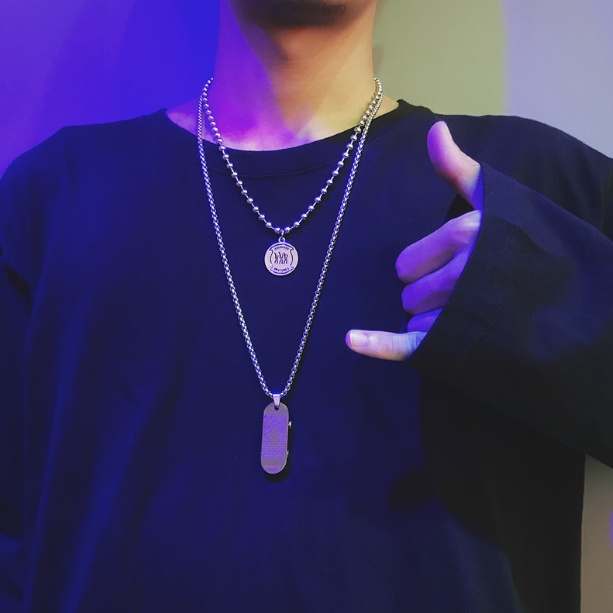 Fashion merek skateboard kalung Pria dipersonalisasi hip hop Street all-match liontin wanita liontin