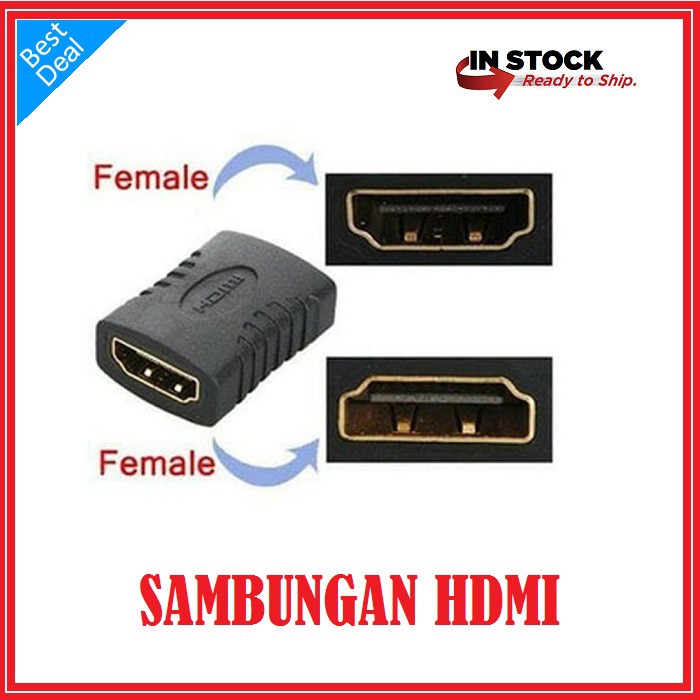 Sambungan Hdmi [Connector F To F Hdmi ] Adaptor Kabel Hdmi Ke Hdmi