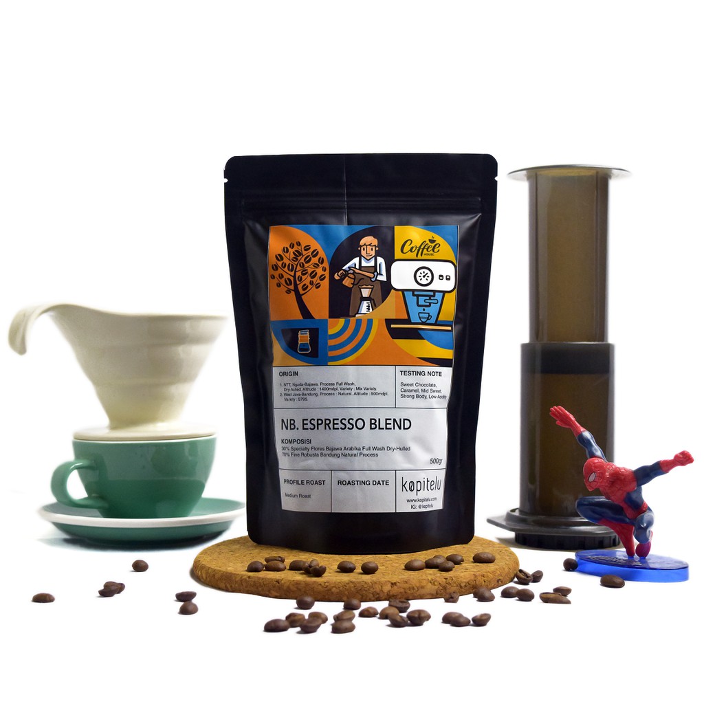 

Kopitelu NB - Espresso Blend (30% Flores Arabika & 70% Robusta Bandung) 500 Gram