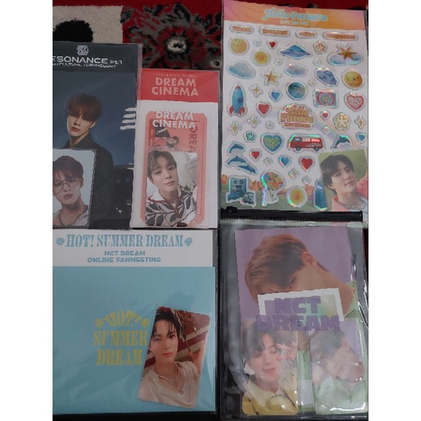 md pc jeno (standee resonance pt 1, ar ticket dream cinema, epoxy hello future, ar ticket hot summer