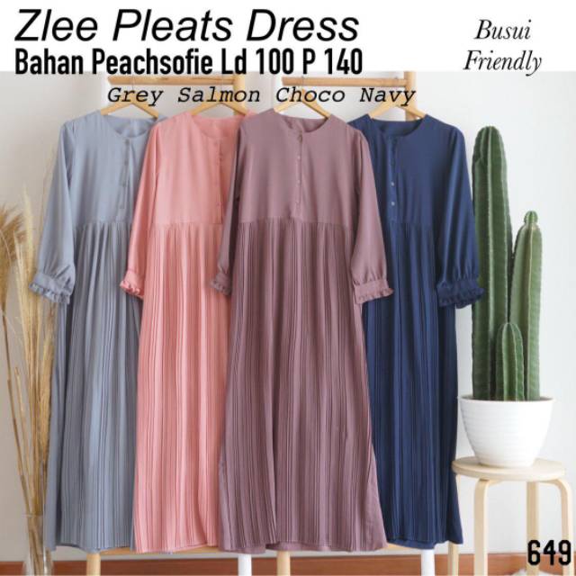 Gamis plisket zlee pleats dress