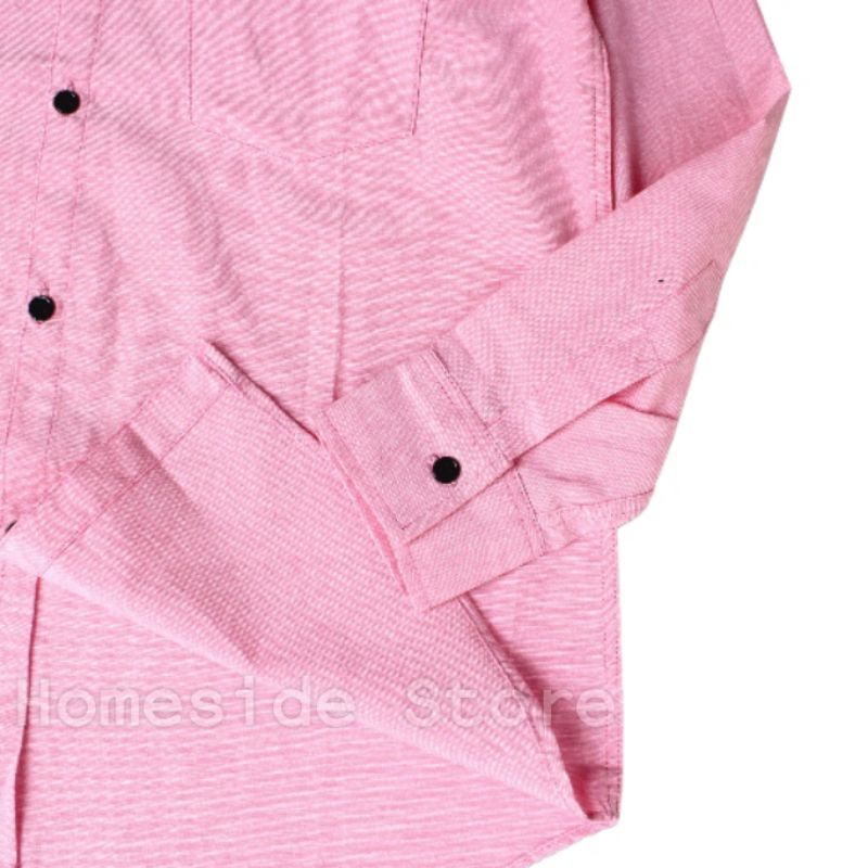 Kemeja Polos Pink Pria | Lengan Panjang