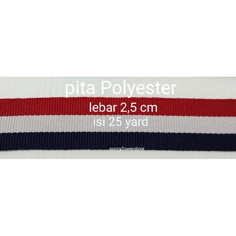 pita Polyester lebar 2,5 cm (1inc) isi 25 yard