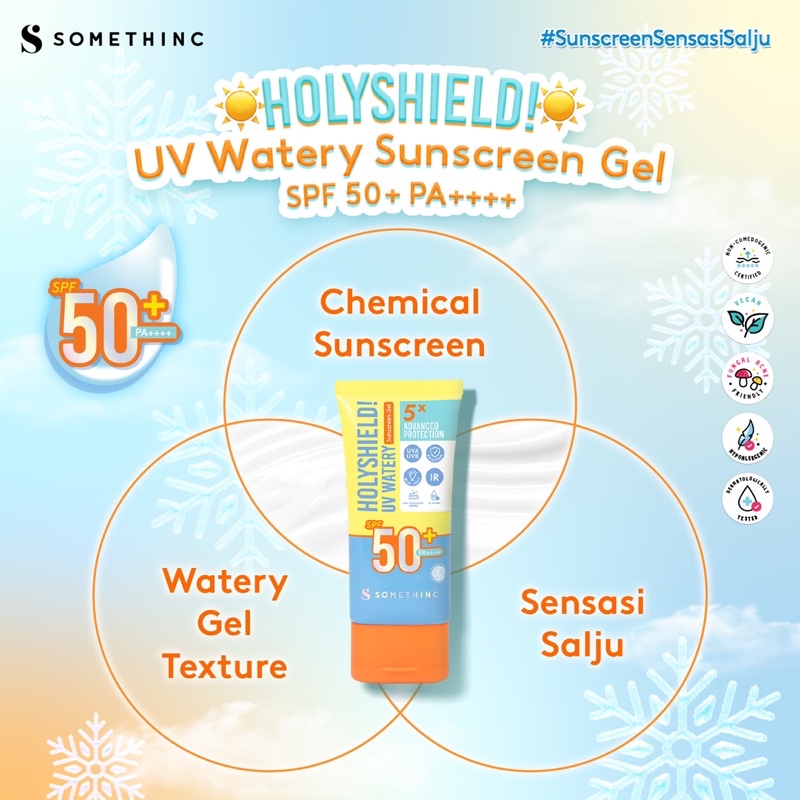 SOMETHINC Holyshield! UV Watery Sunscreen Gel SPF 50+ PA++++ - Sunscreen Sensasi Salju