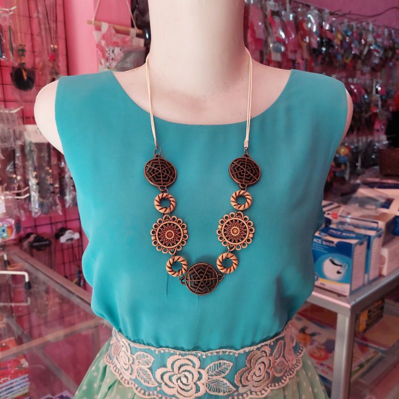 Kalung Etnik A213 Aksesoris Kalung Perempuan Kalung Hijab Tali Panjang Kalung Pesta