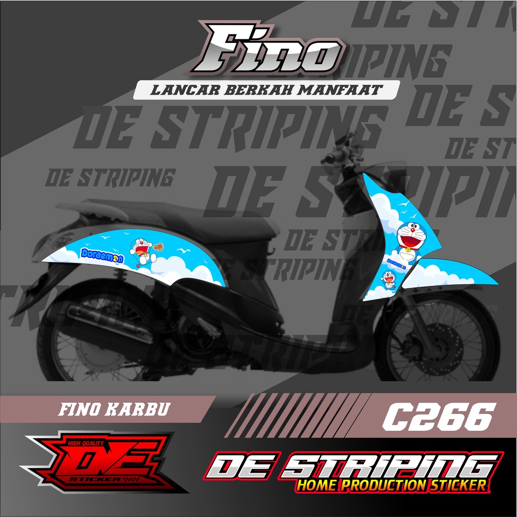 Doraemon! Striping stiker Motor Fino Karbu (C266) Sticker Keren