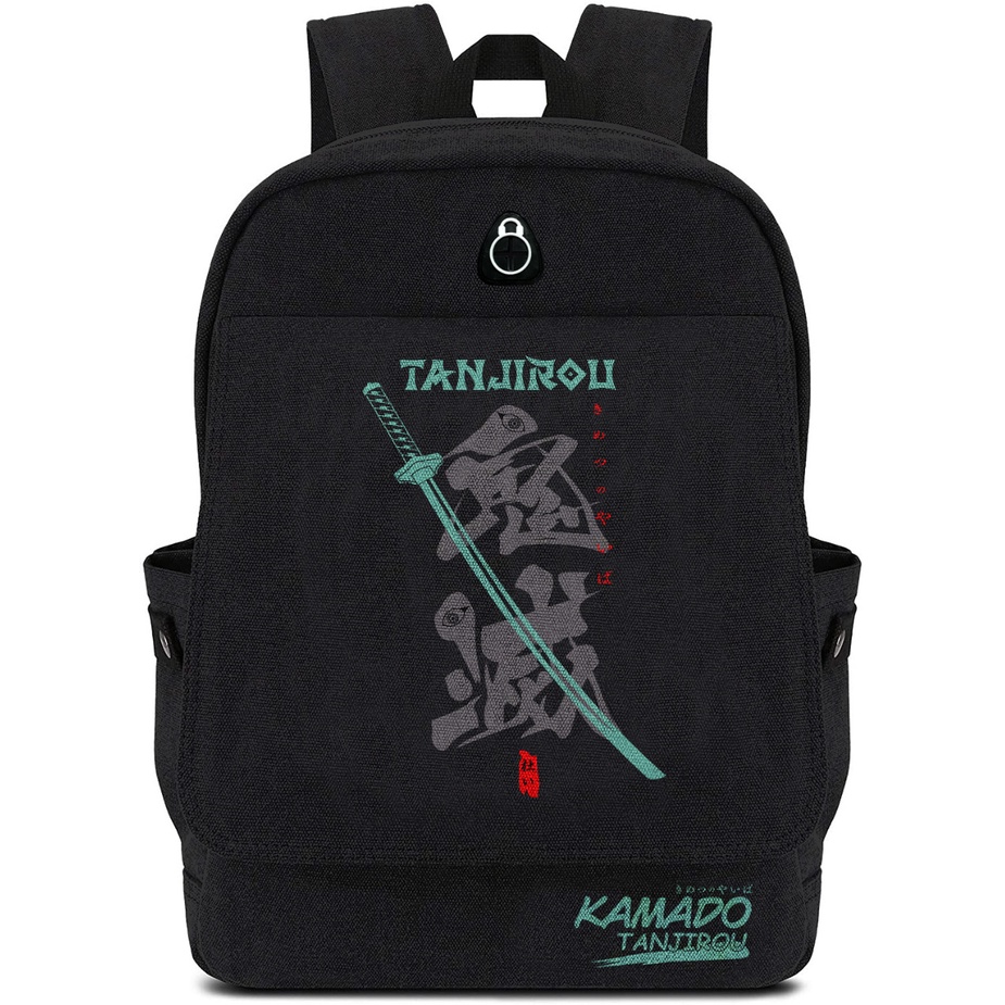 Bagpack Tanjiro Katana Black Anime Manga Demon Slayer Kimetsu No Yaiba KNY